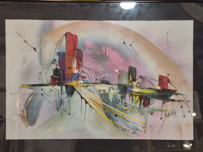 Silvis abstraktes Ölgemälde 70x100cm Karton 1993 signiert Zertifikat Berlin