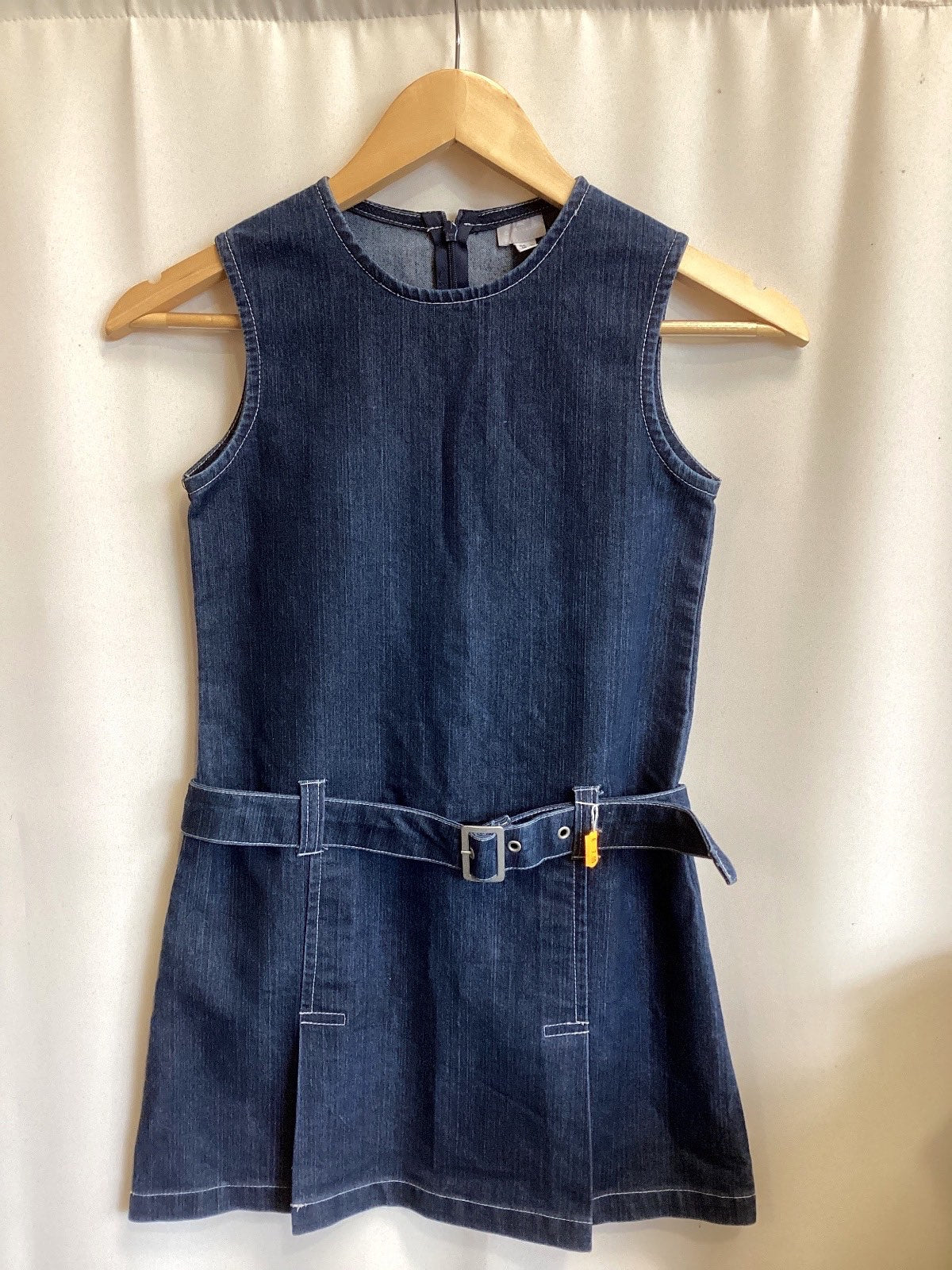 Cyrillus Mädchen Jeanskleid ärmellos Denim Gürtel Gr. 140 blau