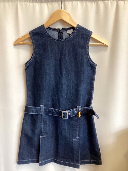 Cyrillus Mädchen Jeanskleid ärmellos Denim Gürtel Gr. 140 blau