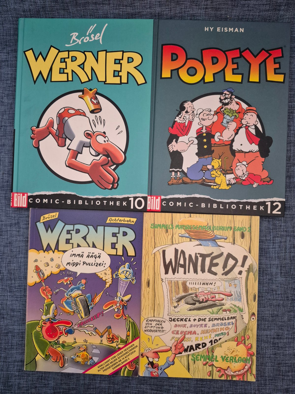 Werner Brösel + Popeye Hy Eisman Comic Konvolut 4 Bände BILD Bibliothek Wanted