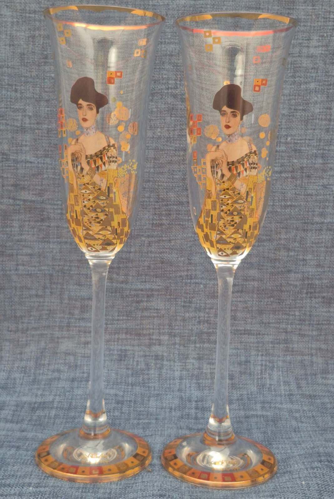 Goebel - Artis Orbis - Gustav Klimt Champagnerflöten 2er Set Adele Bloch-Bauer