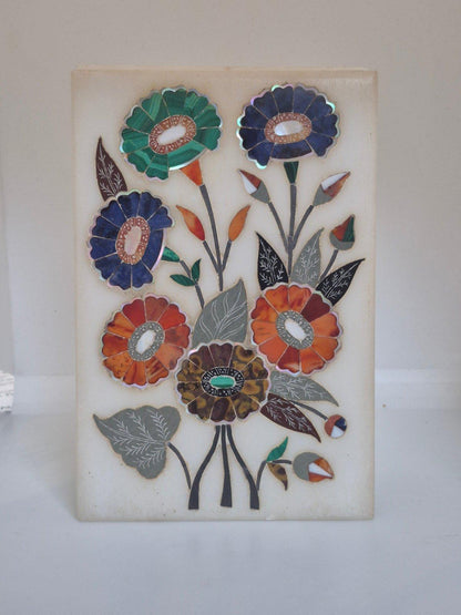 Marble Emporium Marmor Box Pietra Dura Edelstein Intarsien Blumen Indien Agra