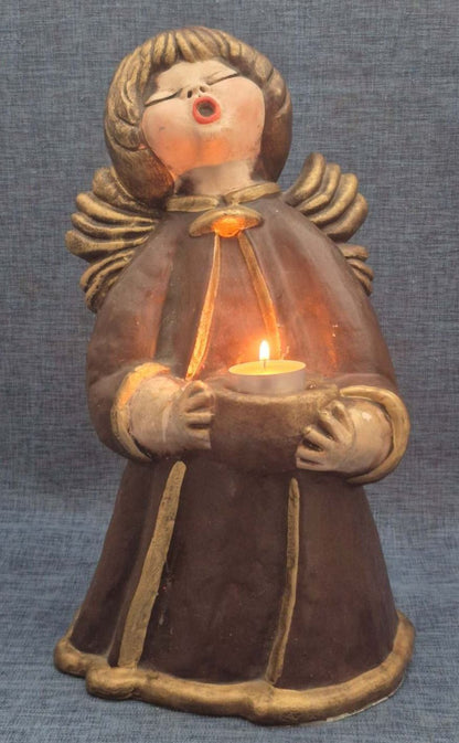 THUN Original Bozner Engel Keramik Teelichthalter singend Weihnachten  35 cm