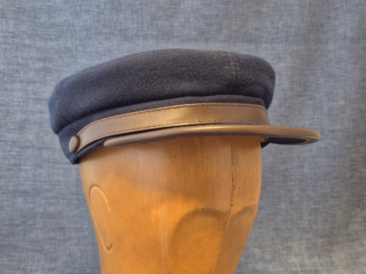Sterkowski Fischermütze Schirmmütze Wolle Navy Blau Gr. 57 Made in Poland neu