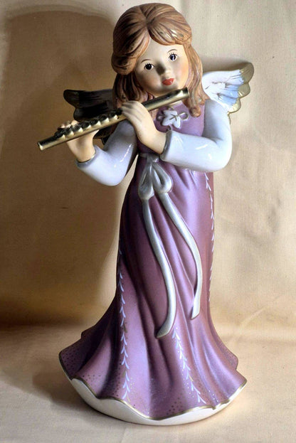 Goebel Schutzengel Engel Figur mit Flöte Porzellan lila Nr. 41 512 Sammler