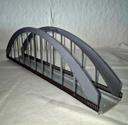 Modellbahn Bogenbrücke Stahlträger Kunststoff grau H0 Eisenbahn Anlage Zubehör