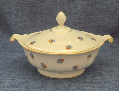 Thomas Bavaria Suppenterrine Porzellan Blumendekor Goldrand 4286 1950/60er
