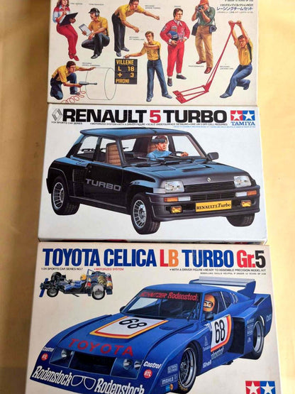 Tamiya 3x Modellbausatz - Renault 5 Turbo - Toyota Celica - Racing Pit Team 1:24