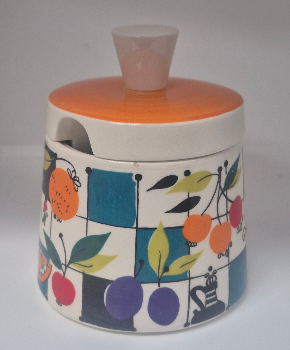 W. Goebel Zuckerdose Porzellan Vintage 50/60er Früchte Dekor W. Germany