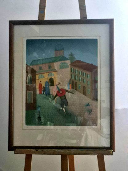 Farblithografie ARTISTEN v. Branko Bahunek sign. limitiert 52/125 -1980er
