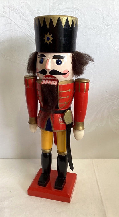 Nussknacker Holz Soldat König rot gold Weihnachten Dekofigur