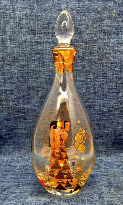 Goebel Artis Orbis Glas Karaffe Gustav Klimt Lebensbaum Erwartung Stöpsel 37 cm
