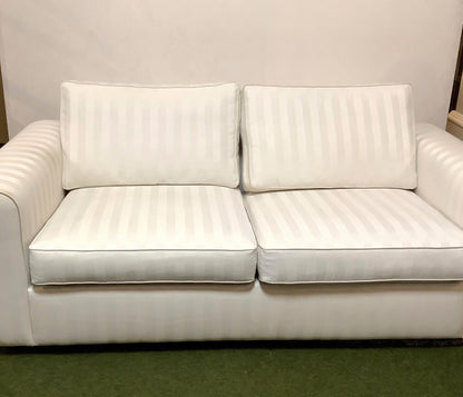 Elegantes 3-Sitzer Sofa Weiß Streifen Stoffsofa Couch Wohnzimmer klassisch