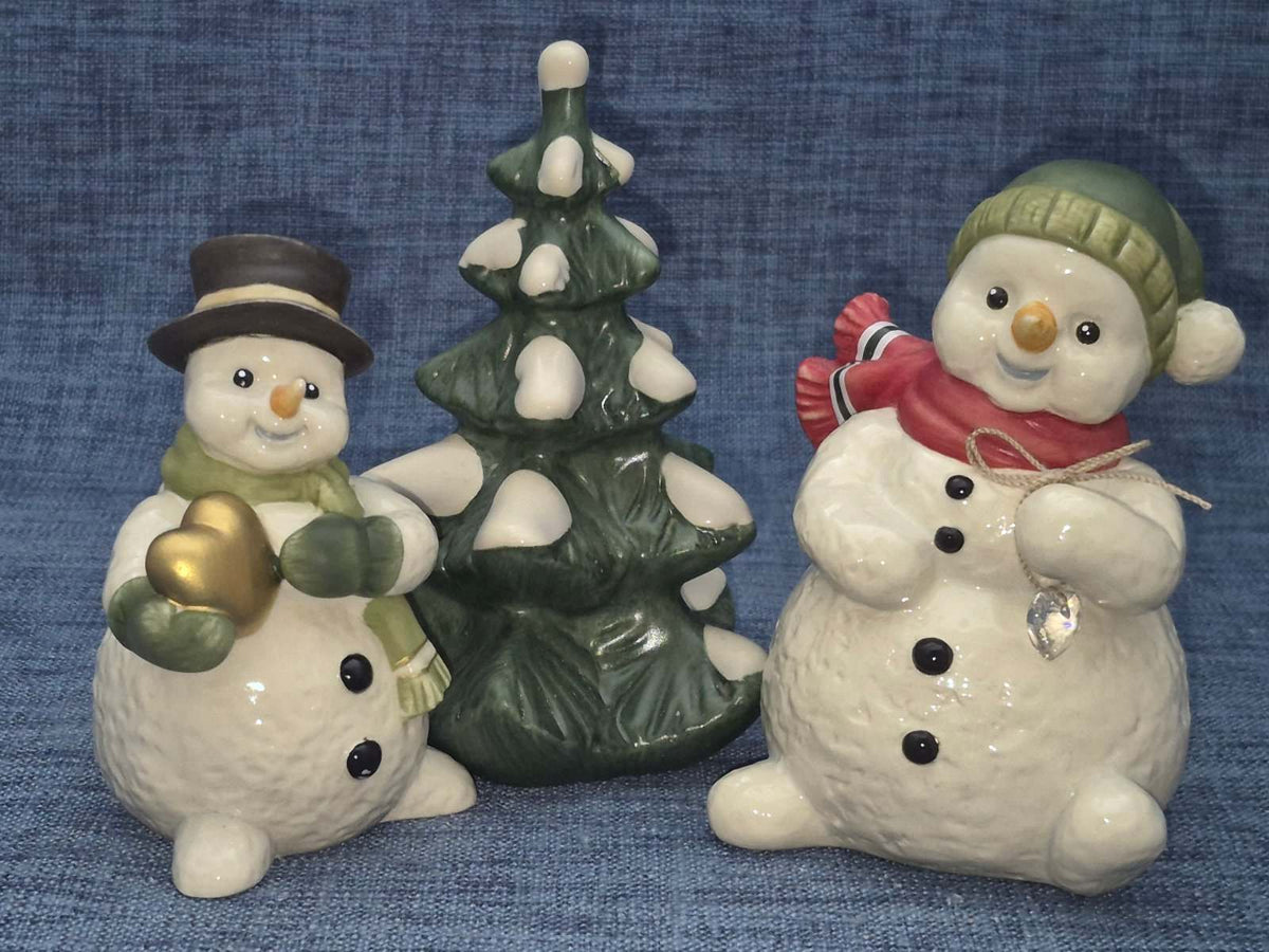 Goebel Schneemann Figuren Set 3-tlg Keramik Weihnachten  Mein Herzchen