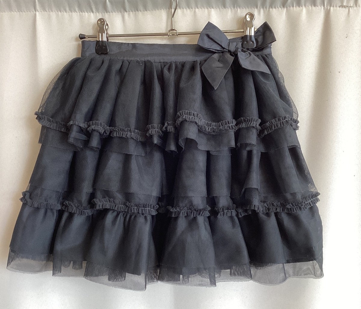 Repetto Damen Minirock Tüll schwarz mehrlagig Rüschen Schleife Gr. 42