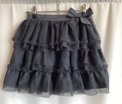 Repetto Damen Minirock Tüll schwarz mehrlagig Rüschen Schleife Gr. 42
