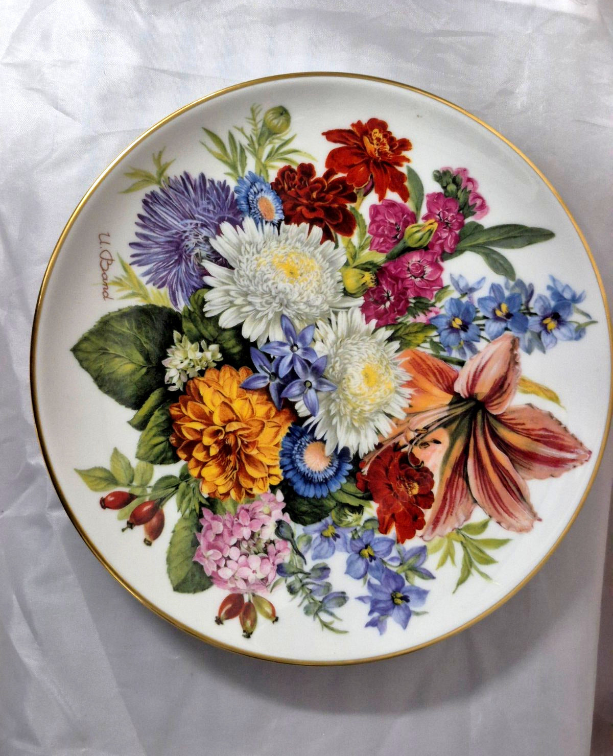 Hutschenreuther Zierteller Herbstfarben Ursula Band 1988 Blumenträume Limitiert