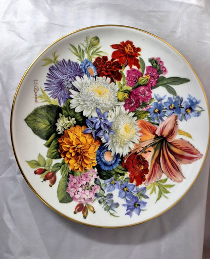 Hutschenreuther Zierteller Herbstfarben Ursula Band 1988 Blumenträume Limitiert