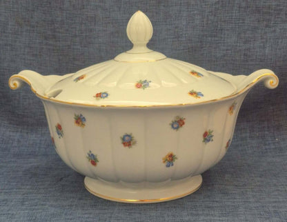 Thomas Bavaria xxl Suppenterrine Porzellan Blumendekor Goldrand 1950/60er