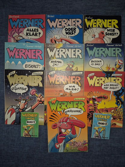 Werner Comic Sammlung 10 Bände Brösel +2 Alles klar Eiskalt Ouhauerha Konvolut