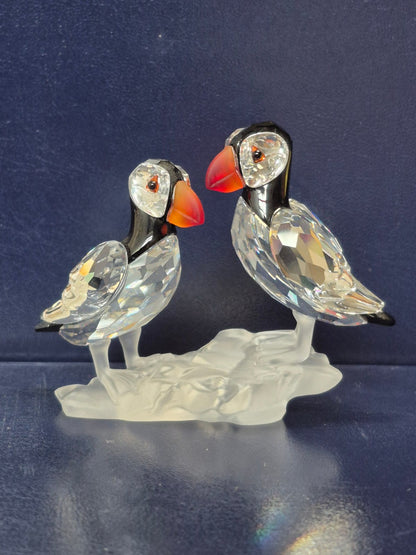Swarovski Nr. 261643 -  Papageientaucher Paar Kristall Figur Vogel Sammlerstück