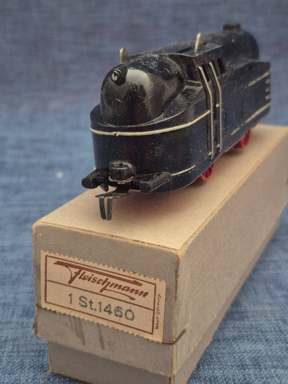 Fleischmann Lok 1 St.1460 Spur 0 Made in US-Zone Germany OVP 50er Uhrwerkantrieb