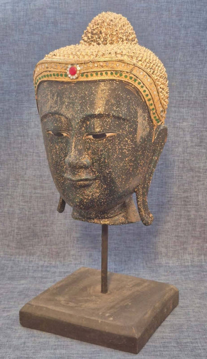 Buddha-Kopf - thailändisch - Golddekor - ca 50 cm hoch -