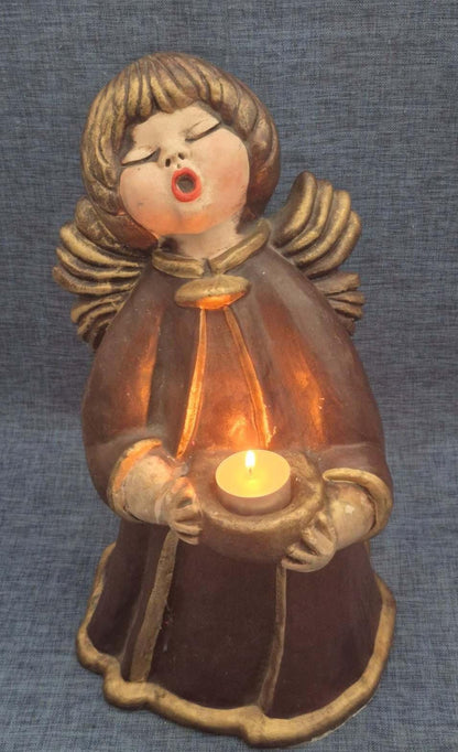 THUN Original Bozner Engel Keramik Teelichthalter singend Weihnachten  35 cm