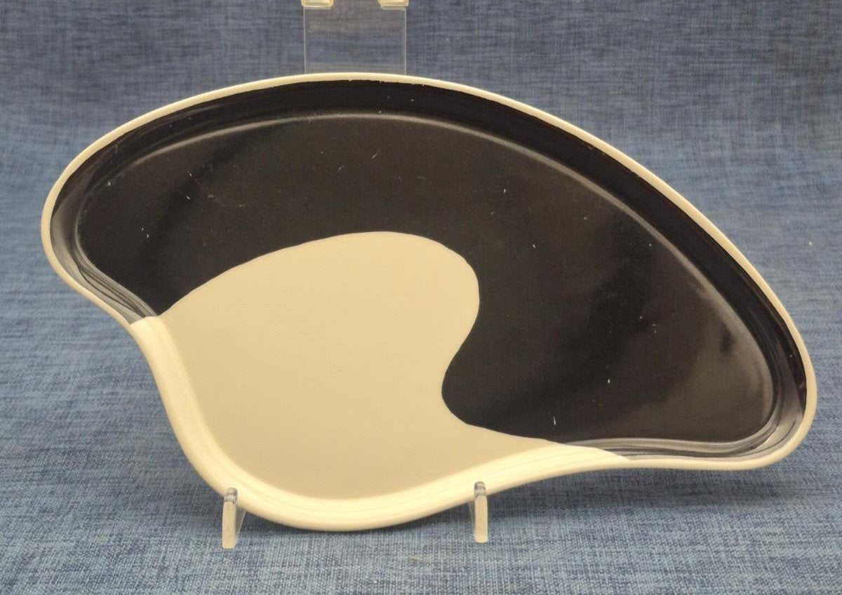 Eversberg Bavaria "Schwalbenflug" Nierenform Teller schwarz weiß 50er