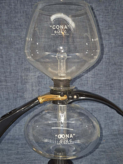 CONA Size C Siphon Vakuum Kaffeemaschine Glas Messing Vintage West Germany