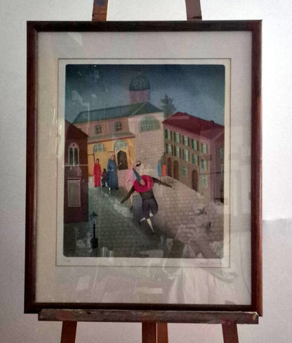 Farblithografie ARTISTEN v. Branko Bahunek sign. limitiert 52/125 -1980er