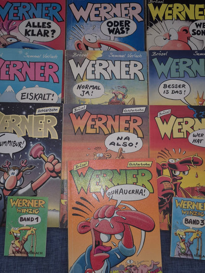 Werner Comic Sammlung 10 Bände Brösel +2 Alles klar Eiskalt Ouhauerha Konvolut