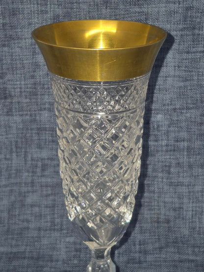Josephinenhütte - Design: Ernestine - Sektflöte - Kristallglas - 24 Karat