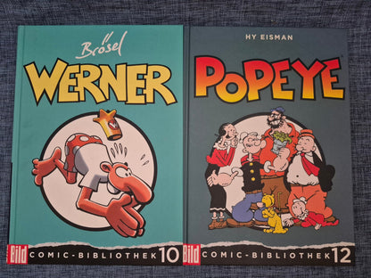 Werner Brösel + Popeye Hy Eisman Comic Konvolut 4 Bände BILD Bibliothek Wanted