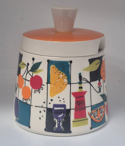W. Goebel Zuckerdose Porzellan Vintage 50/60er Früchte Dekor W. Germany