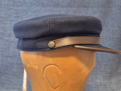 Sterkowski Fischermütze Schirmmütze Wolle Navy Blau Gr. 57 Made in Poland neu