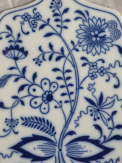 Porzellan Schneidebrett Wanddeko Zwiebelmuster Blau Weiß Vintage Käsebrett