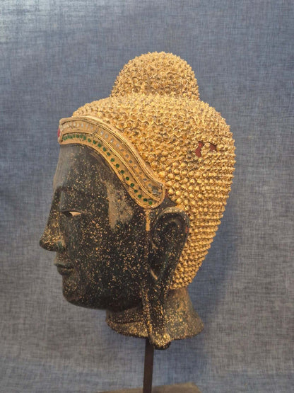 Buddha-Kopf - thailändisch - Golddekor - ca 50 cm hoch -