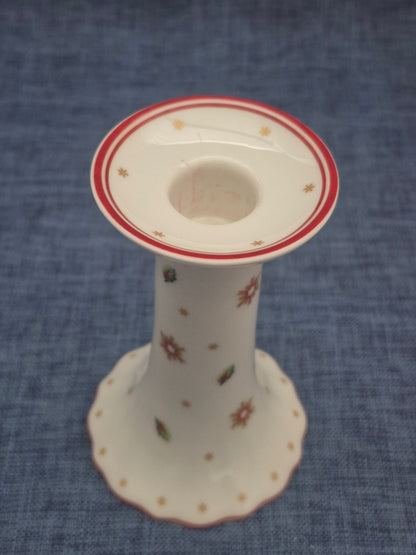 Villeroy & Boch Porzellan Kerzenhalter Weihnachten Sterne Stechpalme weiß rot