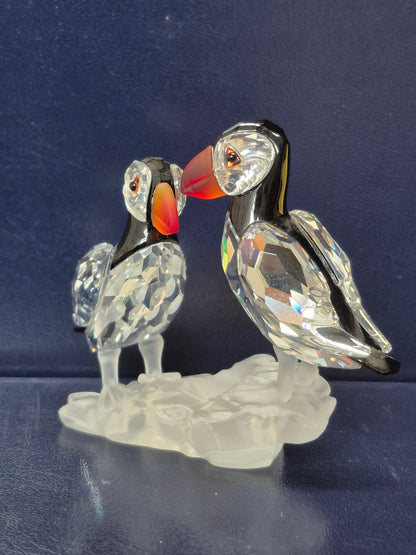 Swarovski Nr. 261643 -  Papageientaucher Paar Kristall Figur Vogel Sammlerstück