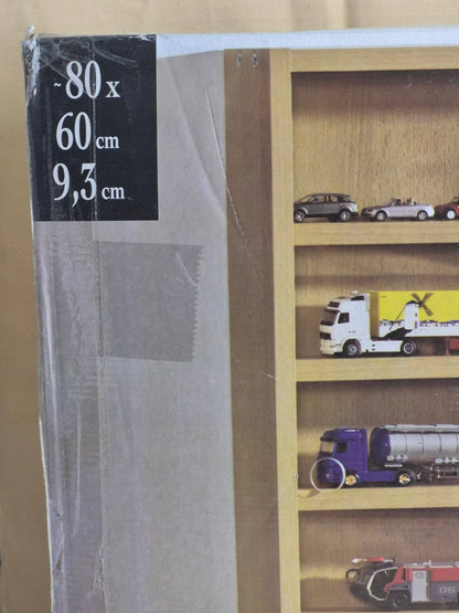 Sammlervitrine Wandvitrine 80x60cm Glas Schiebetür Buche Modellauto Regal NEU