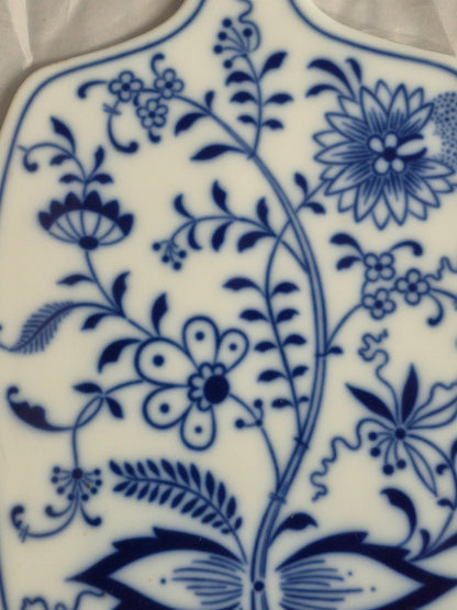 Porzellan Schneidebrett Zwiebelmuster Blau Weiß Wanddeko Küchendeko Vintage