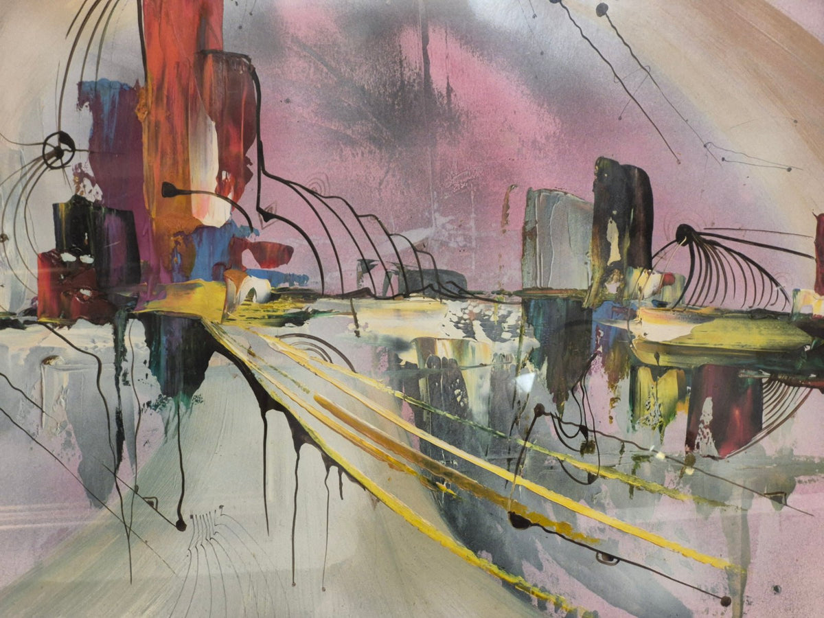 Silvis abstraktes Ölgemälde 70x100cm Karton 1993 signiert Zertifikat Berlin