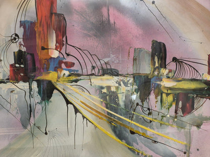 Silvis abstraktes Ölgemälde 70x100cm Karton 1993 signiert Zertifikat Berlin