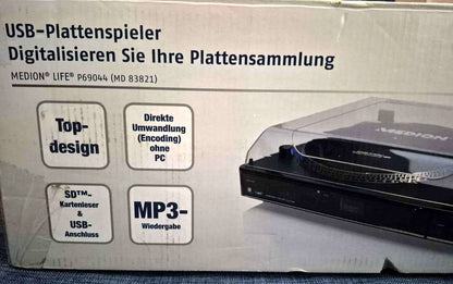 Medion LIFE P69044 MD 83821 USB Plattenspieler MP3 SD Fernbedienung OVP