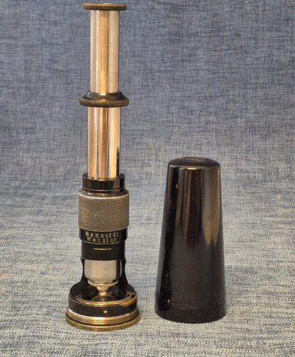 Hensoldt Wetzlar Taschenmikroskop Refraktometer D.R.P. Antik Nr.8358 Ledertasche