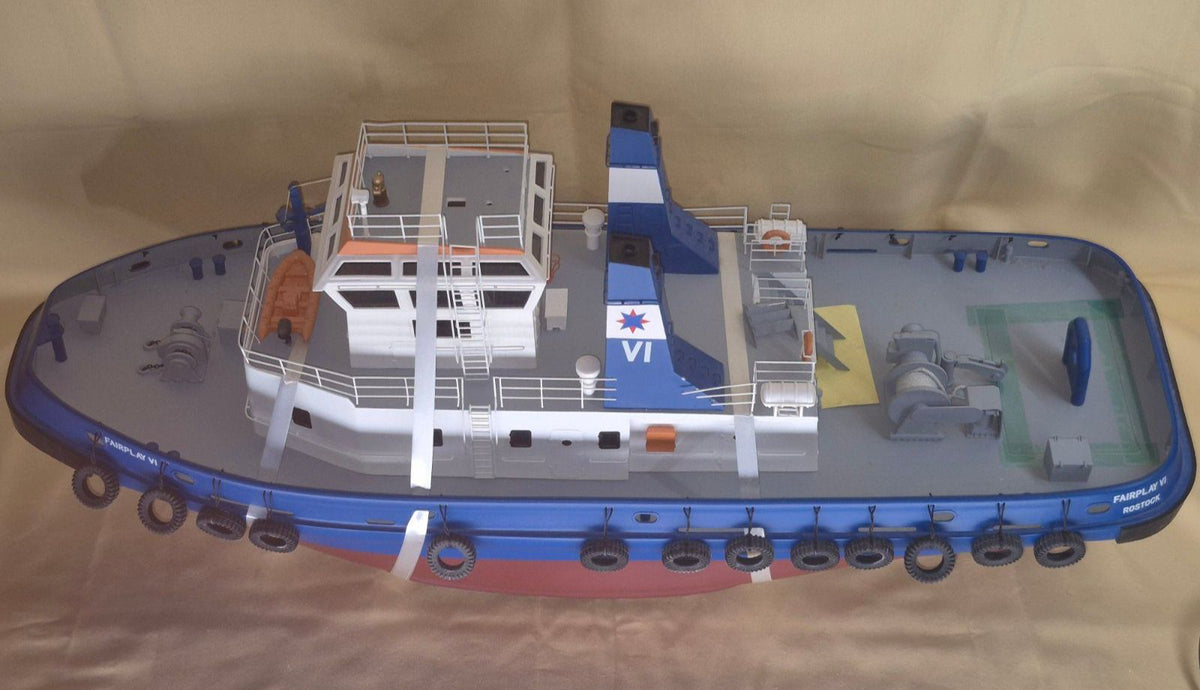 Schiffsmodell Schlepper Fairplay VI Rostock detailreich Kunststoff Diorama