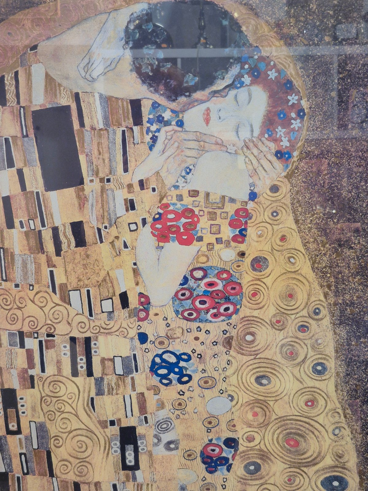Gustav Klimt Der Kuss gerahmter Kunstdruck Poster Jugendstil schwarz Rahmen