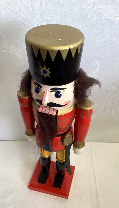 Nussknacker Holz Soldat König rot gold Weihnachten Dekofigur