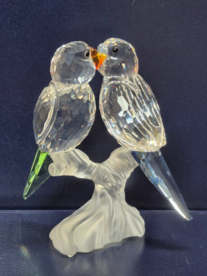 Swarovski 680627 - Wellensittiche Pärchen Kristallglas -  Sammlerstück